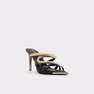 Aldo Black & gold Glycona mule heel